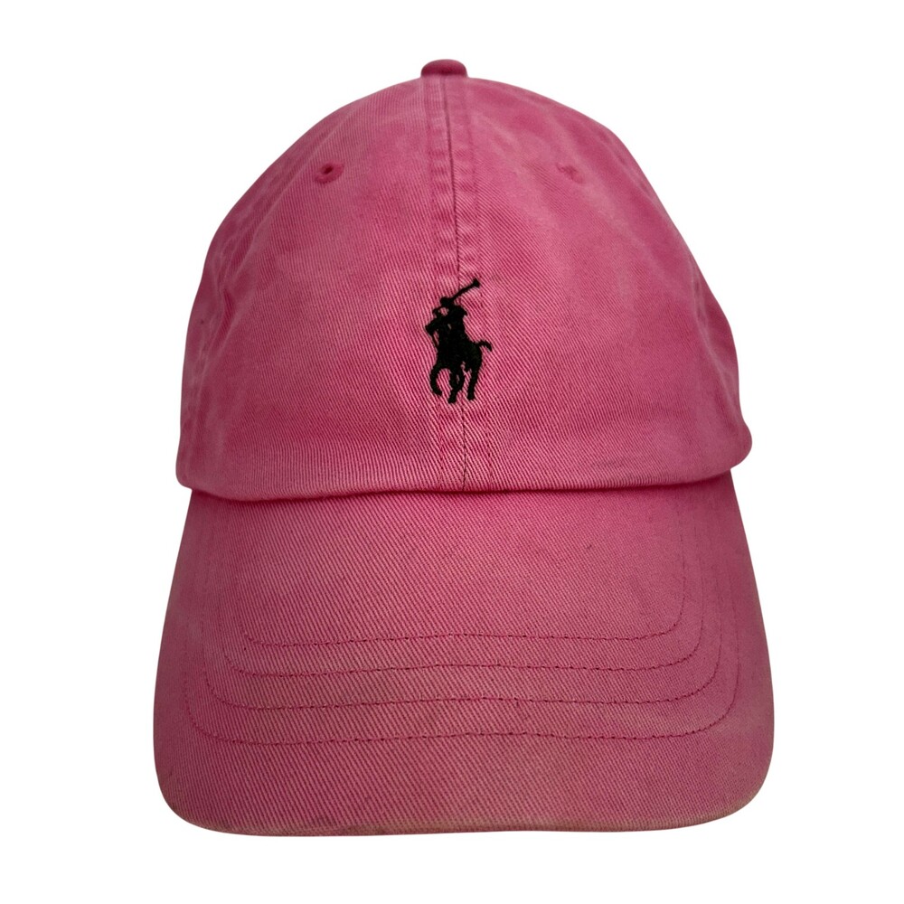 Vintage Polo Ralph Lauren Hat Cap Strap Back One Size Pink Pony Logo Dad 90s